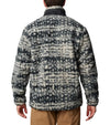 Winter Pass II Printed Sherpa Fleece Jacket - Dark Stone / Stippled Stripe - Concrete Jungle Store