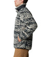Winter Pass II Printed Sherpa Fleece Jacket - Dark Stone / Stippled Stripe - Concrete Jungle Store
