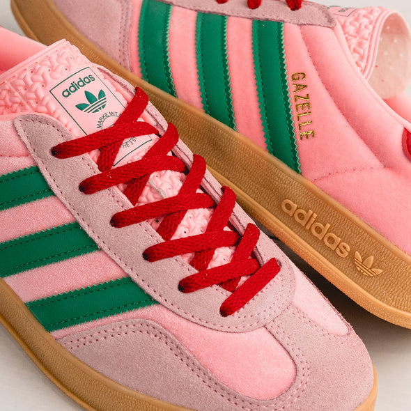 GAZELLE INDOOR WOMENS - COURT GREEN | GLOW PINK