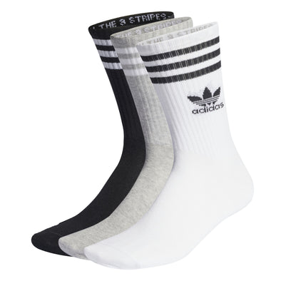 CREW SOCK 3STRIPE - WHITE | GREY | BLACK