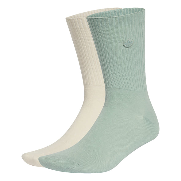 CREW SOCK 2 PACK - HAZY GREEN | WONDER WHITE