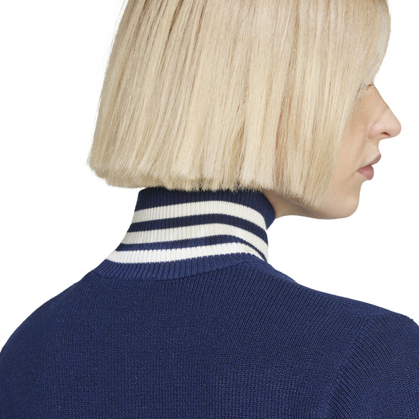 CROP TURTLENECK - NIGHT INDIGO | OFF WHITE