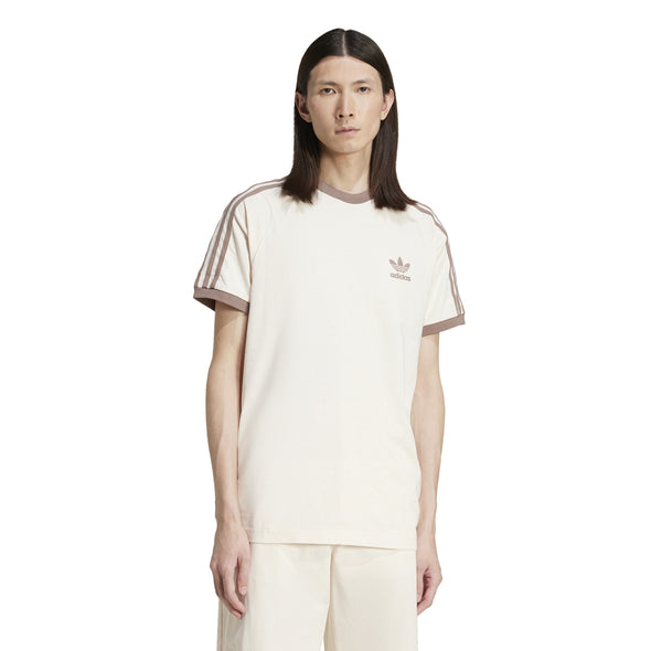 3-STRIPE TEE - WONDER WHITE | TRACE BROWN