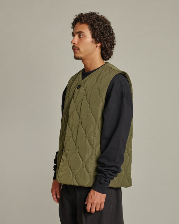 Axis Quilted Vest - Dark Olive
