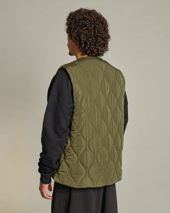 Axis Quilted Vest - Dark Olive