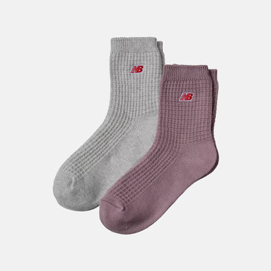 WAFFLE KNIT SOCK 2 PACK GREY | ICE WINE