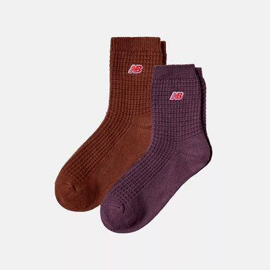 WAFFLE KNIT SOCK 2 PACK PLUM | OAK