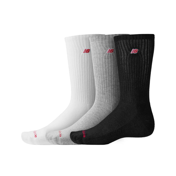 PATCH LOGO CREW SOCK 3 PACK - WHITE | GREY | BLACK