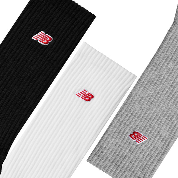 PATCH LOGO CREW SOCK 3 PACK - WHITE | GREY | BLACK