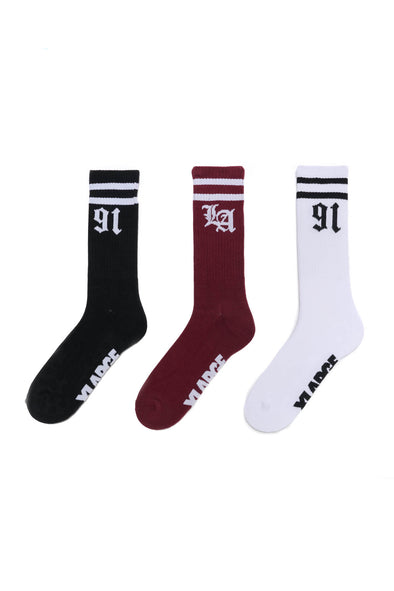 OLD ENGLISH STRIPE SOCK 3PACK